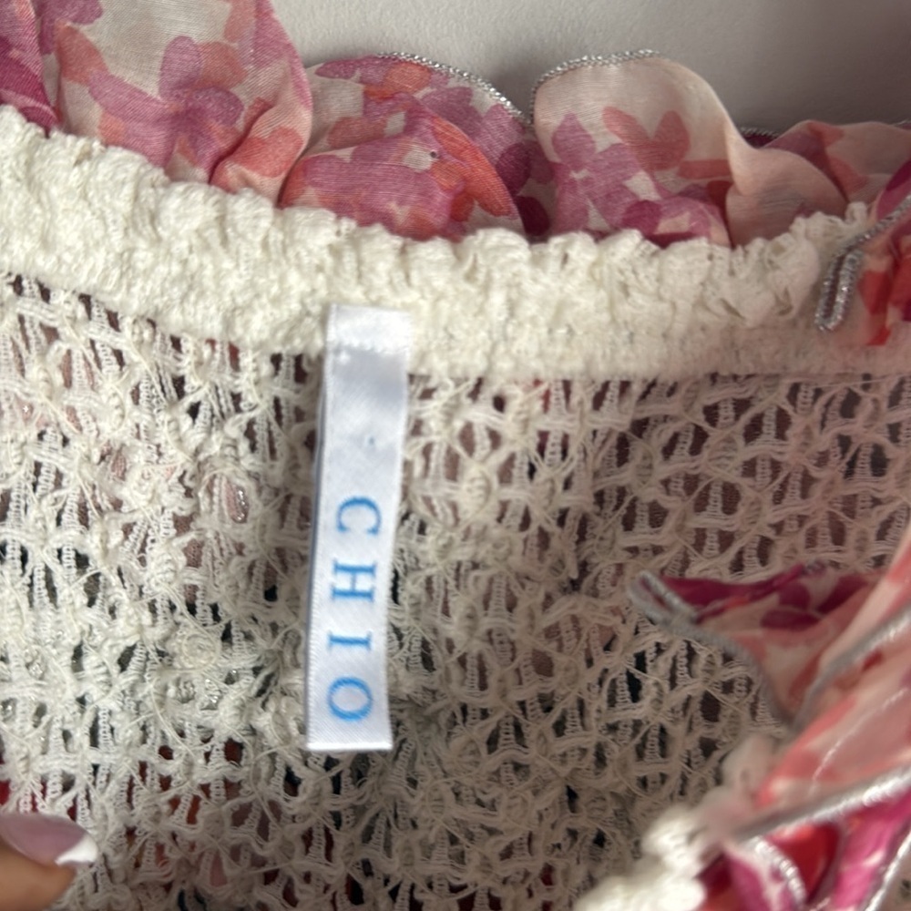 CHIO Long Knit Ruffle Dress in Print XS - Picture 5 of 12